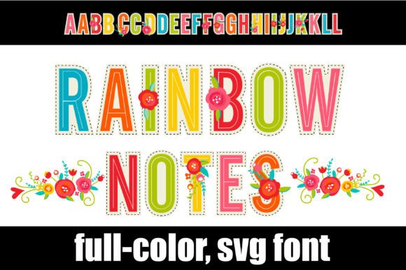 Rainbow Notes: A Creative Font for Unforgettable Designs